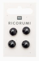Rico Design | Knöpfe Braun-Schwarz | 11mm 4 Stück mit Steg