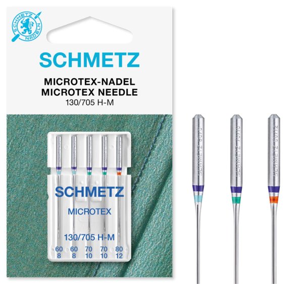 Schmetz | Microtex Nadeln | 5er Packung 130/705H-M Nm 60-80 V4S