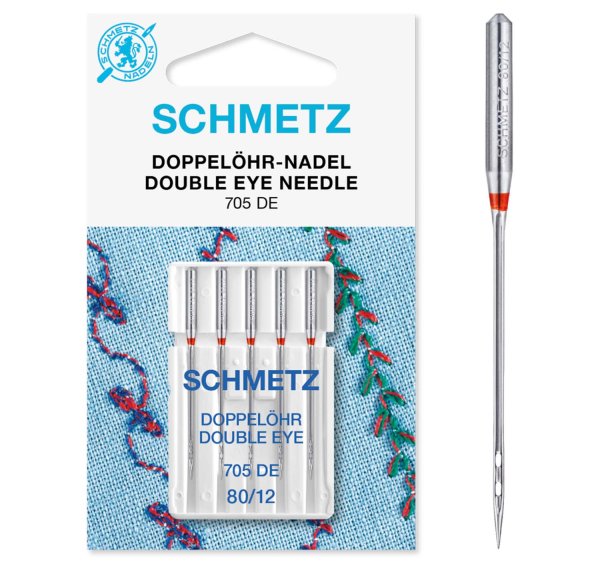 Schmetz | Doppelöhr-Nadel | 5er Packung 705DE Nm 80