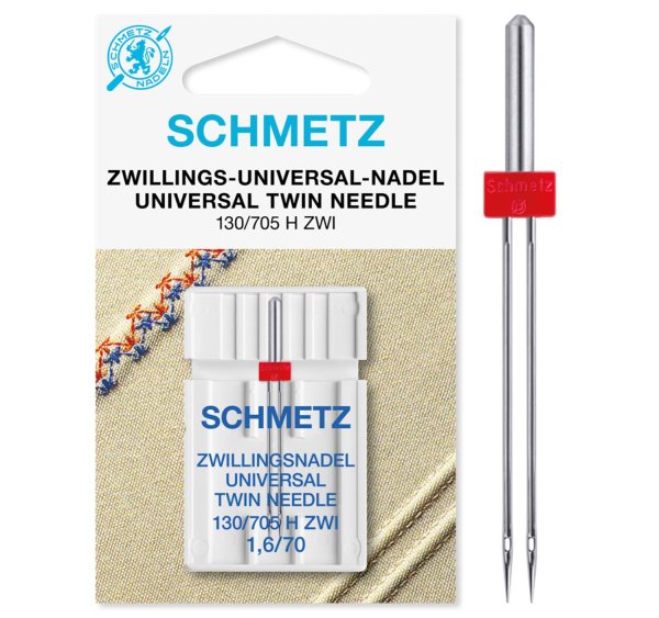 Schmetz | Zwillings-Universal-Nadel | 1er Packung 130/705HZWI