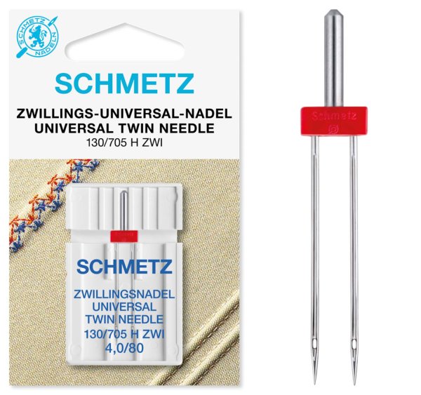 Schmetz | Zwillings-Universal-Nadel | 1er Packung 130/705HZWI Nm 4.0/80