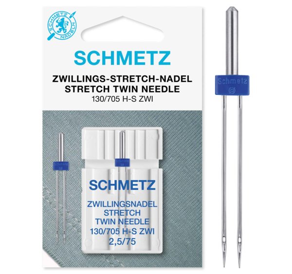 Schmetz | Zwillings-Stretch-Nadel | 1er Packung 130/705H-SZWI Nm 2.5/75