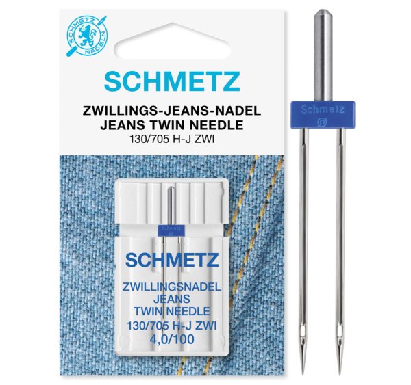 Schmetz | Zwillings-Jeans-Nadel | 1er Packung 130/705H-JZWI Nm 4.0/100