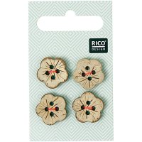 Rico Design | Knöpfe in Blütenform 1,6cm 4...