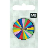 Rico Design | Knopf mit mehrfarbigen Streifen 3,4cm