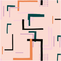 Rico Design | Meterware Druckstoff Okina Hana grafisches Muster groß rosa 140cm
