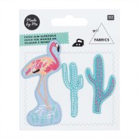Made by Me | Patches Kakteen-Flamingo 3teilig zum Aufbügeln