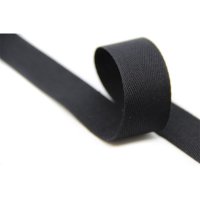 50m Rolle Köperband | Nahtband | 80% Baumwolle | Schwarz 25mm