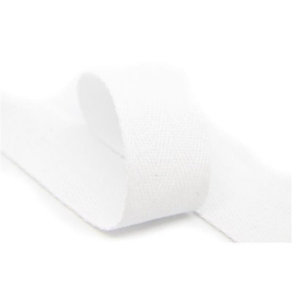 50m Rolle Köperband | Nahtband | 100% Baumwolle | Weiß 10mm