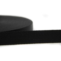 25m Gurtband | 100% Polypropylen | Schwarz 20 mm